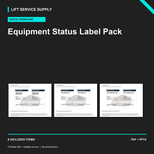 Equipment Status Label Pack - Product cover