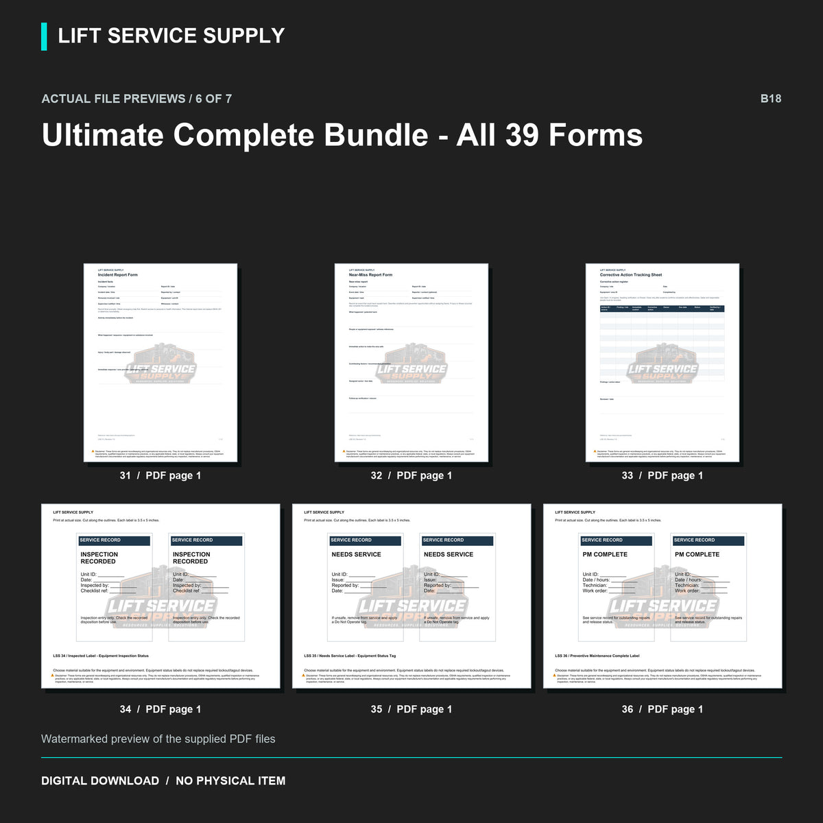 Ultimate Complete Bundle – All 39 Forms, Labels & Programs - Actual form preview with logo watermark