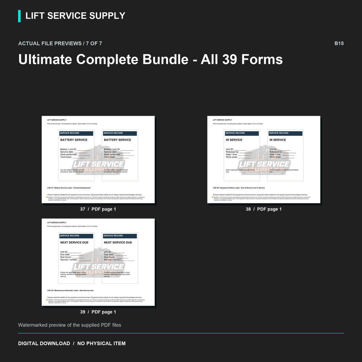 Ultimate Complete Bundle – All 39 Forms, Labels & Programs - Actual form preview with logo watermark