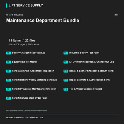 Maintenance Department Bundle - Included files