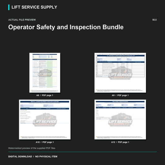 Operator Safety and Inspection Bundle - Actual form preview with logo watermark