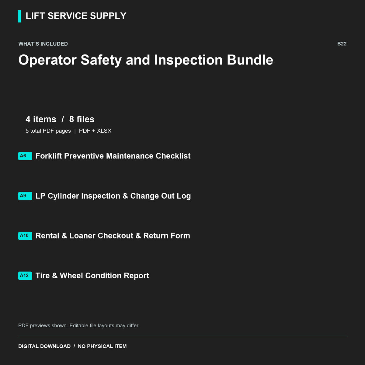 Operator Safety and Inspection Bundle - Included files